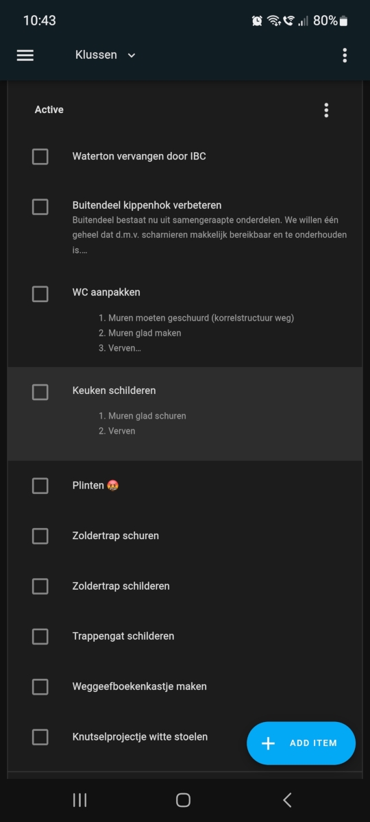 Lijstje met klussen
